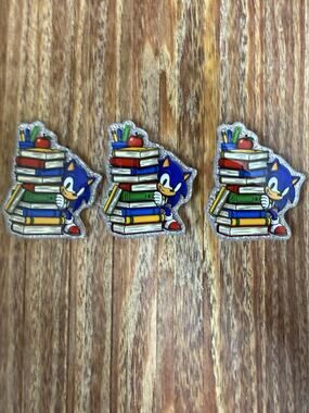 3 Pc Sonic The Hedgehog Acrylic Flatbacks